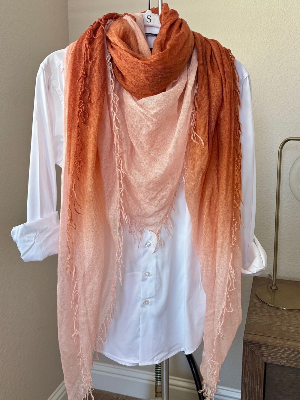 NWT Chan Luu Ombré Cashmere Silk Fringe Scarf